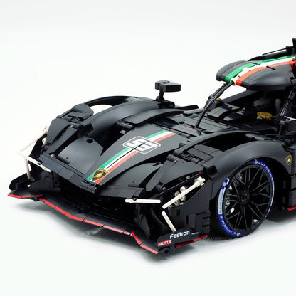 Trilumity Motorized Building Block Set: 1:8 The Ultimate LMDh Hybrid Prototype | Matte Black Custom Edition (3771-Piece)