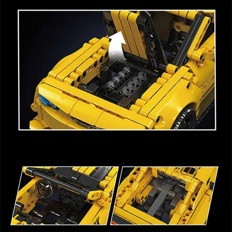 Mould King Building Block Set: Bumblebee Pull Back Sports Car, Model K15081
