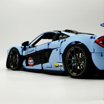 Trilumity Building Block Set: 1: 8 The Ultimate British Hybrid Hypercar | Gulf Blue Custom Edition(3893-Piece)
