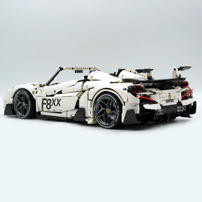 Trilumity Building Block Set: 1:8 The Ultimate Turbo V8 GT Convertible, White Goddess Custom Edition (3781-Piece)