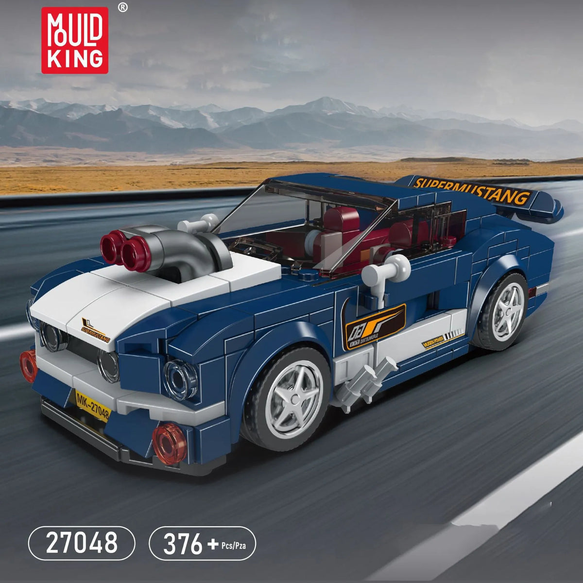 Mould King Building Block Set: Mini Mustang 1967 Speed Champions Car, Model K27048