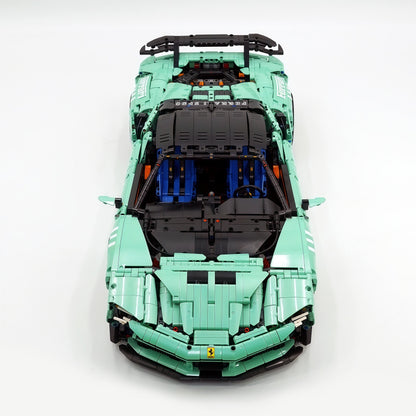 Trilumity Motorized Building Block Set: 1:8 Xx Track Hybrid Baked Enamel Mint Green Limited Color, The Ultimate Supercar, More Than 12 Features