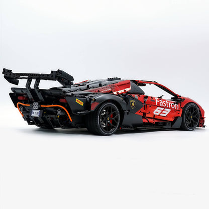 Trilumity Building Block Set: 1: 8 The Ultimate Italian Track-Only V12 Hypercar, Mirror Red Plated Limited Edition (4100+Piece)