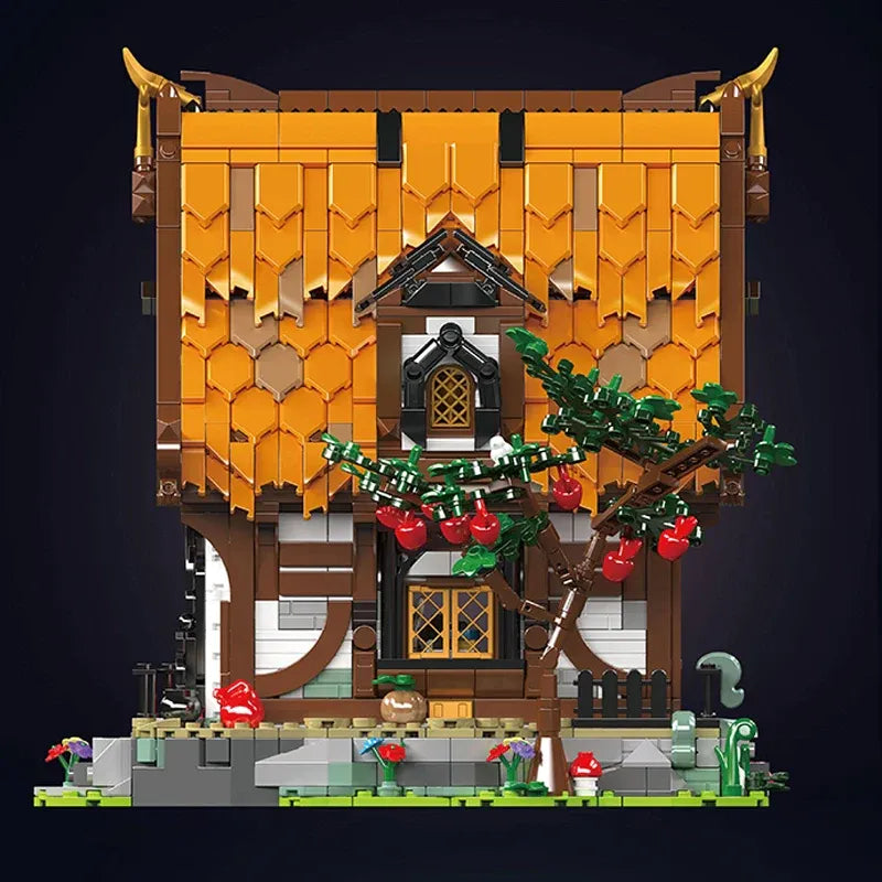 Mould King MOC Building Block Set: Medieval City Log Cabin, Model K16054