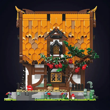 Mould King MOC Building Block Set: Medieval City Log Cabin, Model K16054