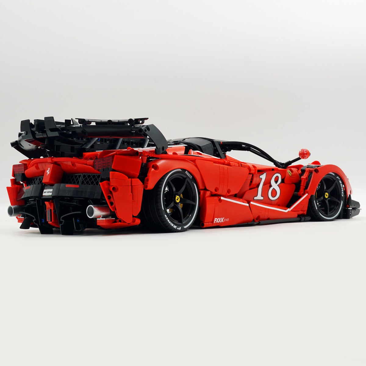 Trilumity LaFerrari FXXK EVO Custom Modified, Classic Red Building Block Set, 1:8 Scale, Remote Control, 4,739-Piece