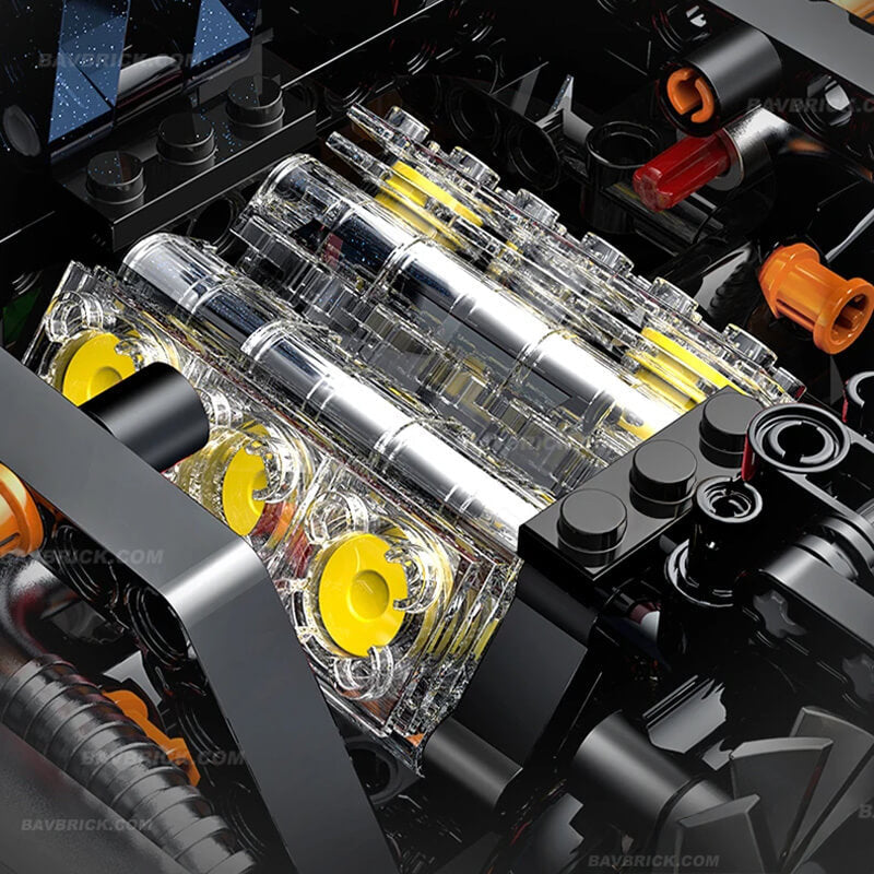 Trilumity Building Block Set: 1:8 The Ultimate 2025 Hybrid Hypercar | Remote Controlled V6 Prancing Horse Hypercar | Silver Limited Edition
