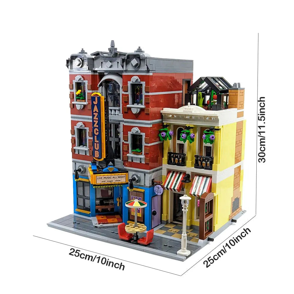 MOC Building Block Set: Jazz Club and Pizzeria, Model 56888