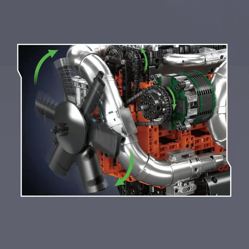 Trilumity Motorized Building Block Set: Scania Inline-6 Truck Engine (3236-Piece)