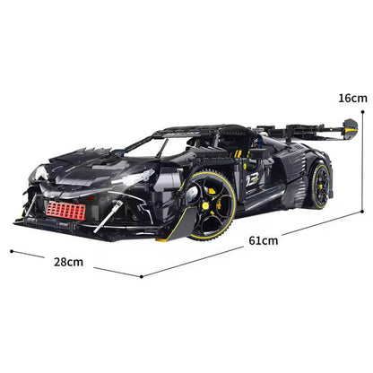 Trilumity Motorized Building Block Set: 1:8 The Ultimate Track-Built Ferrari 296 Supercar (3729-Piece)