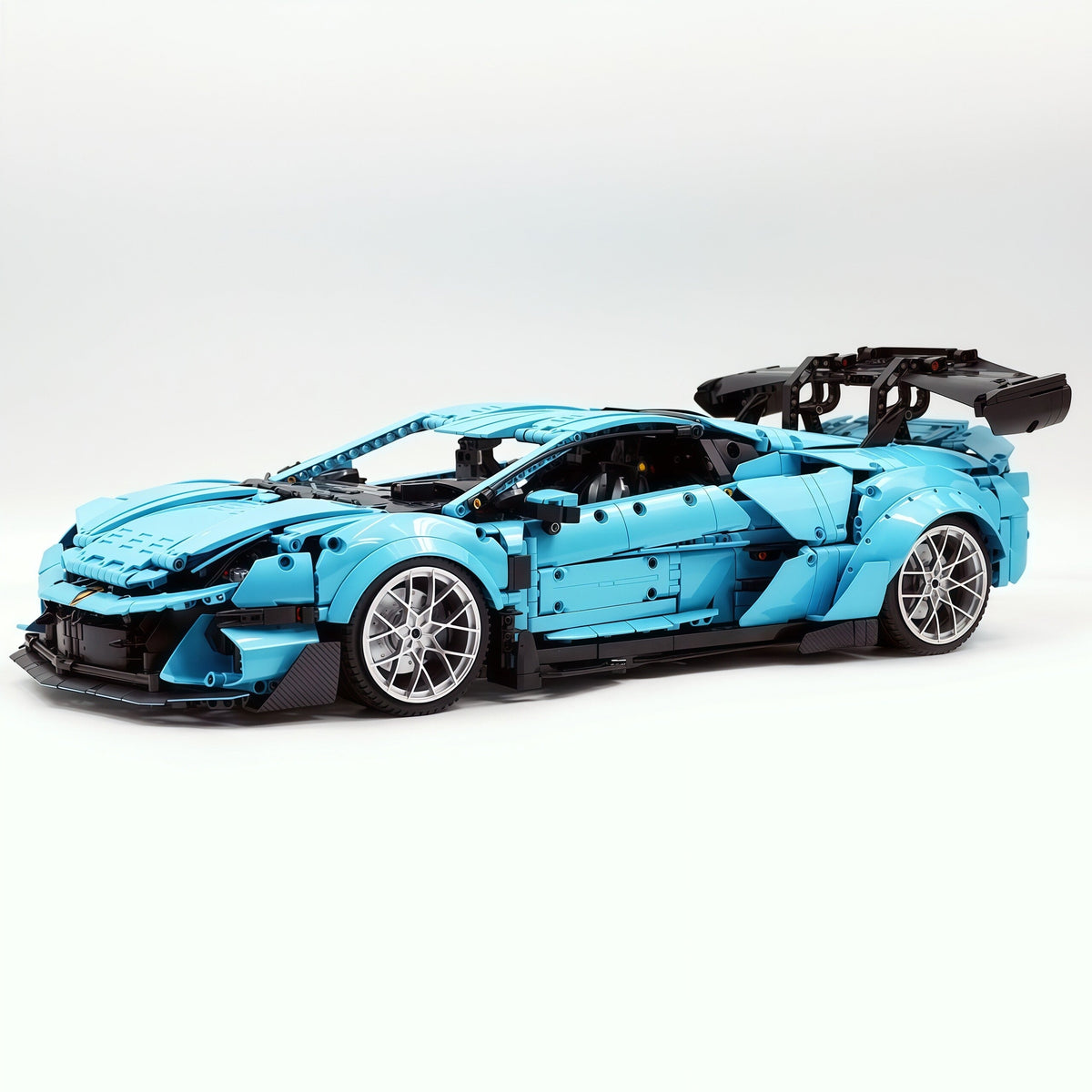 Trilumity Building Block Set: 1:8 Italian Bull | Full-Function RC Sant'Agata Supercar | Uv Sky Blue Custom Edition (3601-Piece)