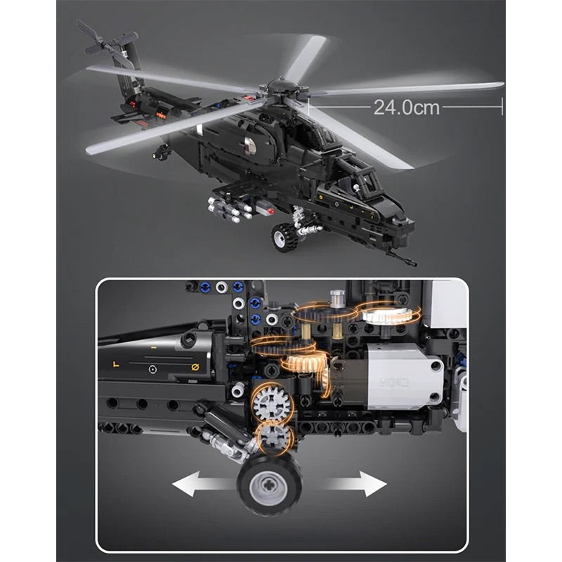 Trilumity WZ-10 Helicopter Building Block Set, Remote Control, 1,029-Piece