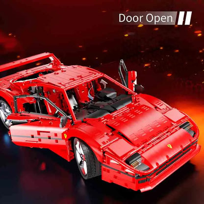 JieStar MOC Motorized Building Block Set: Ferrari F40 Racing Sports Car, Model X001