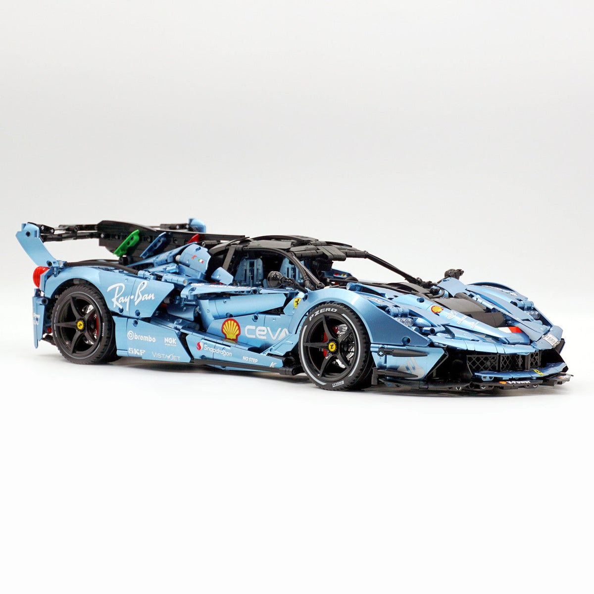 Trilumity Motorized Building Block Set: 1:8 The Ultimate Italian Hybrid Hypercar Evo | Customized Electroplating Tiffany Blue Italian Exotic