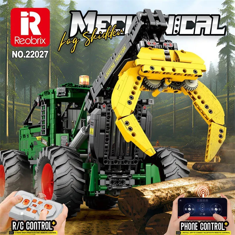 Reobrix MOC Building Block Set: Motorized Log Skidder, Model RE22027