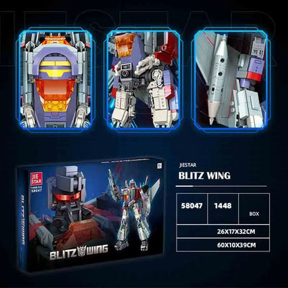 JieStar Building Block Set: Super Hero Blitz Wing Mecha Robot Warrior, Model 58047