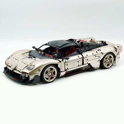 Trilumity Building Block Set: 1:8 The Ultimate Pagani Utopia Supercar | Limited Edition Champagne Gold V12 Italian Exotic (3314Piece)