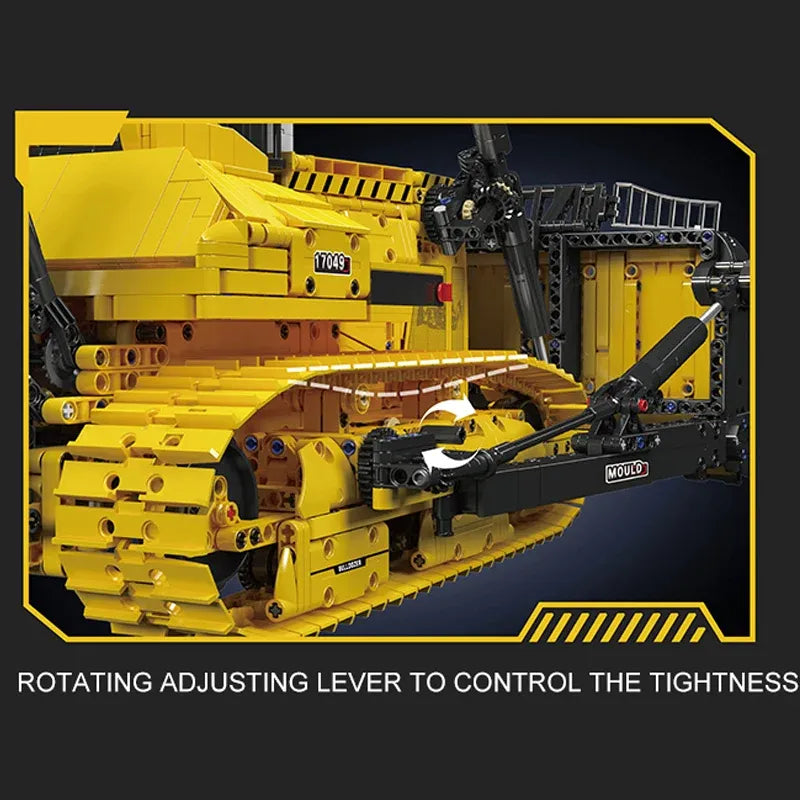 Mould King MOC Motorized Building Block Set: Liebherr PR766 Bulldozer, Model K17049