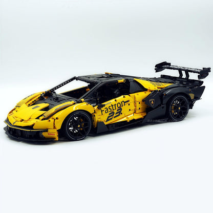 Trilumity Building Block Set: 1: 8 The Ultimate Italian Track-Only V12 Hypercar, Vibrant Yellow Limited Edition (4100+Piece)