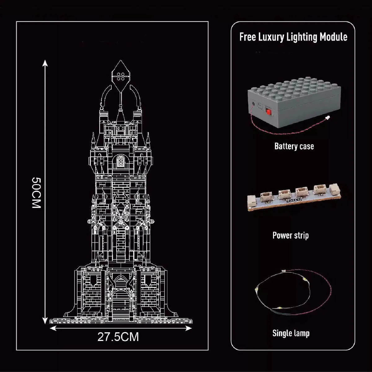 Mould King MOC Building Block Set: Medieval City Central Lighthouse, Model K16055