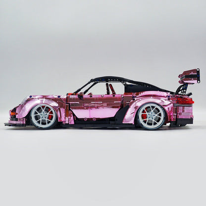 Trilumity Motorized Building Block Set: 1: 8 Porsche Gt2 RS, Limited Mirror Electroplated Edition (3389-Piece)