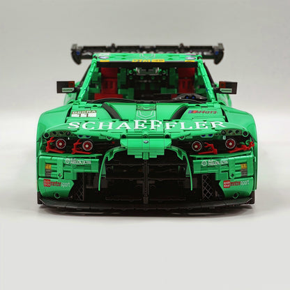 Trilumity Building Block Set: 1: 8 BMW M4 GT3 Building Set, Fully Detailed Simulation, Isle of Man Green Custom Edition (4556Piece)