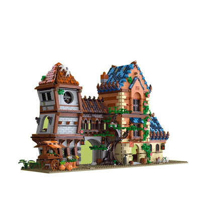 JieStar MOC Building Block Set: Experts MOC Medieval Town Tavern, Model 89151