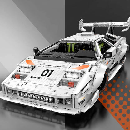 Trilumity Building Block Set: 1:8 Lamborghini Countach Lp5000 Building Set (3970+-Piece)