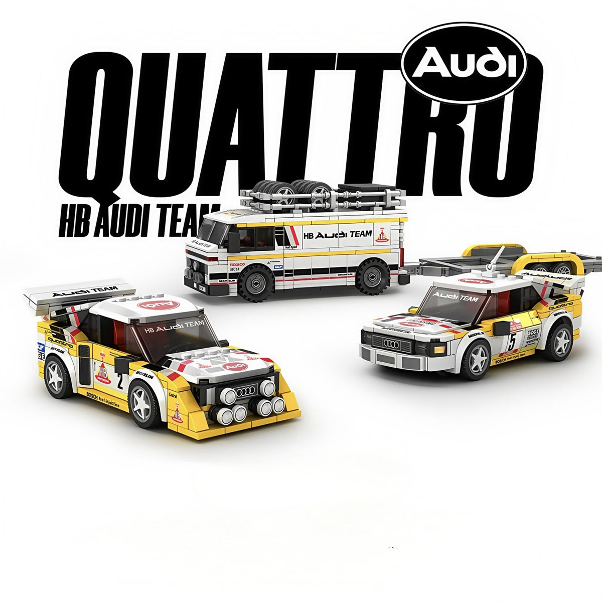 Trilumity Officially Licensed HB Audi WRC Team Building Block Set, 1:18 Scale, 1,362-Piece