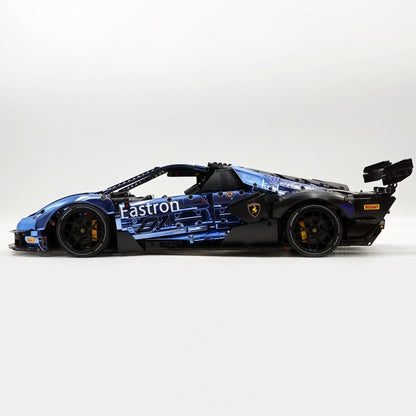 Trilumity Building Block Set: 1: 8 The Ultimate Lamborghini Essenza Scv12, Mirror Blue Plated Limited Edition (4100+Piece)