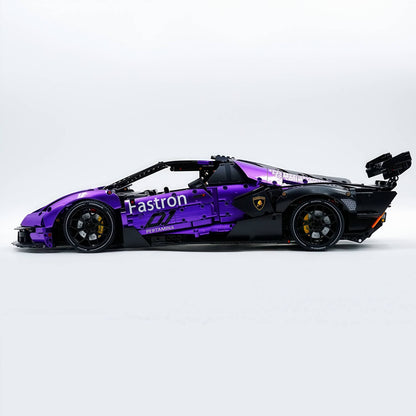 Trilumity Building Block Set: 1: 8 The Ultimate Italian Track-Only V12 Hypercar, Amethyst Limited Edition (4100+Piece)