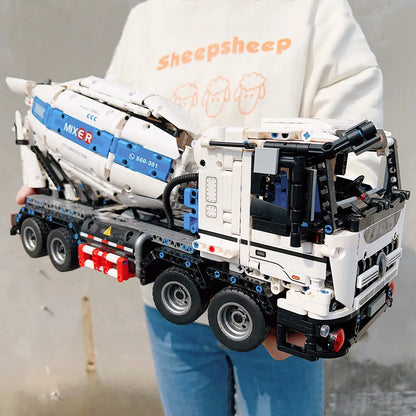 JieStar MOC Motorized Building Block Set: APP Mechanical RC Mixer Truck, Model FF11012