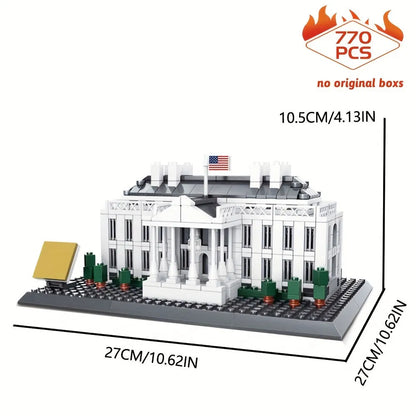 Wange MOC Building Block Set: 7018 White House Skyline, Model 4214