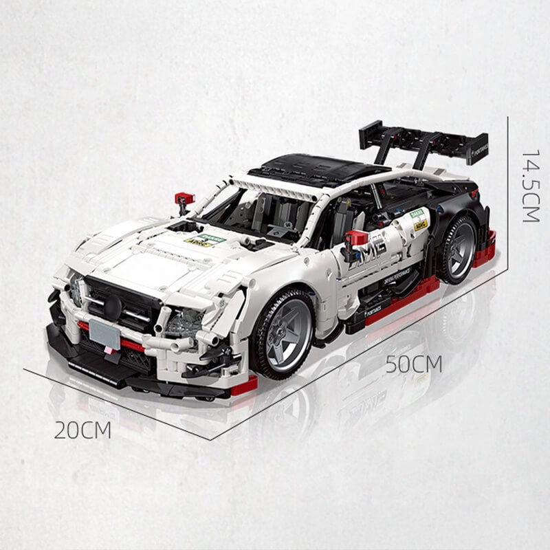 Trilumity Motorized Building Block Set: 1:10 Mercedes-Benz AMG C63-GTR | Remote Controlled Dtm German Coupe (2489Piece)