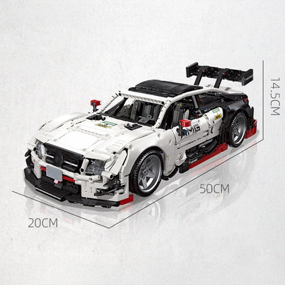 Trilumity Motorized Building Block Set: 1:10 Mercedes-Benz AMG C63-GTR | Remote Controlled Dtm German Coupe (2489Piece)