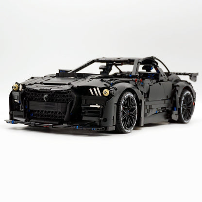 Trilumity Building Block Set: 1: 8 Ford Shelby Gt500, Matte Black Customized Version (3400Piece)