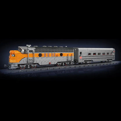 Mould King Motorized Building Block Set: USA EMD F7 WP Diesel Locomotive Train, Model K12018