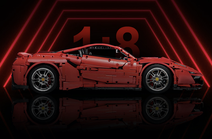 Trilumity Motorized Building Block Set: 1:8 The Ultimate Maranello V8 GT Supercar, The Ultimate Collectible (3187-Piece)