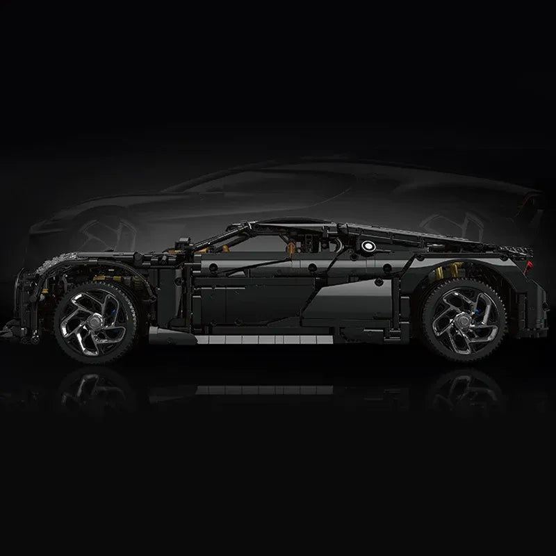 Mould King MOC Building Block Set: Motorized Bugatti La Voiture Noire Racing Car, Model 13163