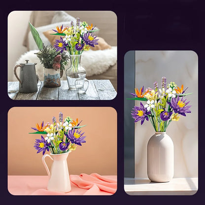 JieStar Building Block Set: Tropical Flower Bouquet, Model JJ9046