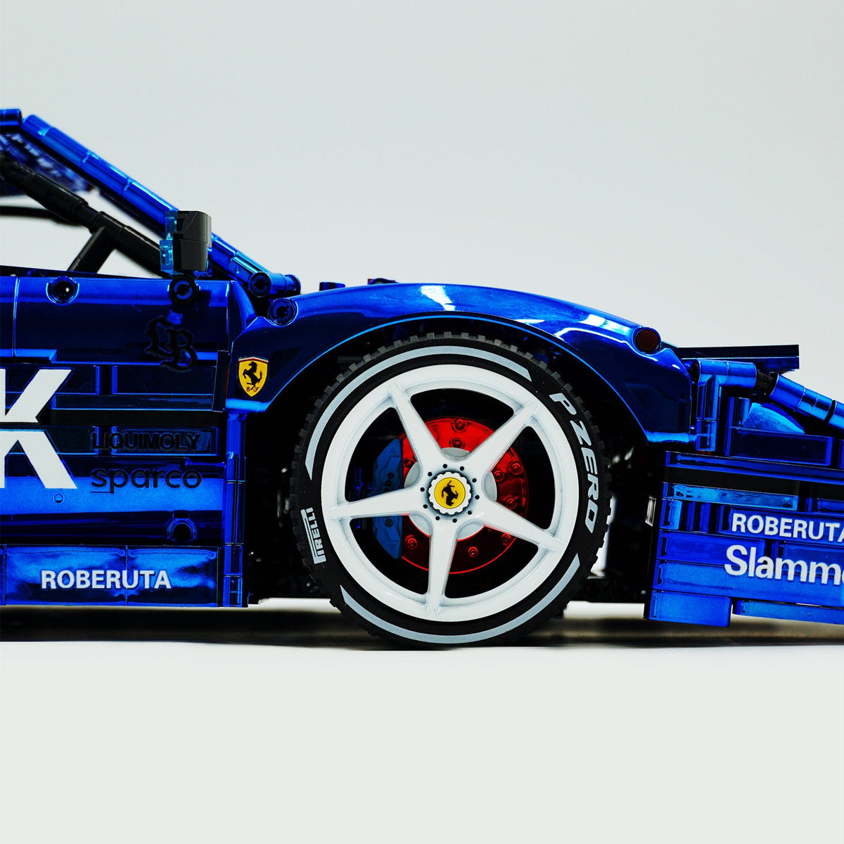 Trilumity Building Block Set: 1:8 The Ultimate 80s Turbo Icon Supercar | Lb Style Electroplated Mirror Royal Blue Edition (4026-Piece)