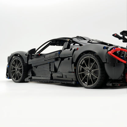 Trilumity Building Block Set: 1: 8 The Ultimate British Hybrid Hypercar | Matt Black Custom Edition(3893-Piece)