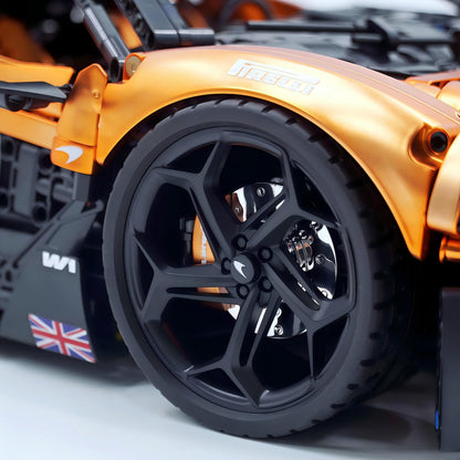 Trilumity Motorized Building Block Set: 1:8 The Ultimate British Woking Hypercar | Orange-Gold Custom Edition | Shipped in Original Gift Box