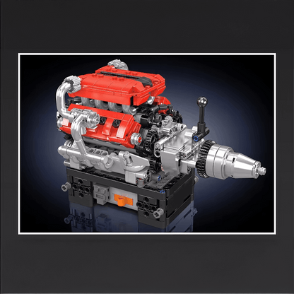 Trilumity Building Block Set: Motorised Italian V8 Engine (750-Piece)