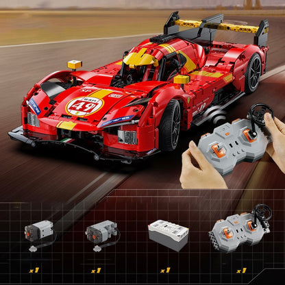Trilumity Building Block Set: 1: 10 Le Mans Flame Supercar, Racing Aerodynamic Lines (1518-Piece)