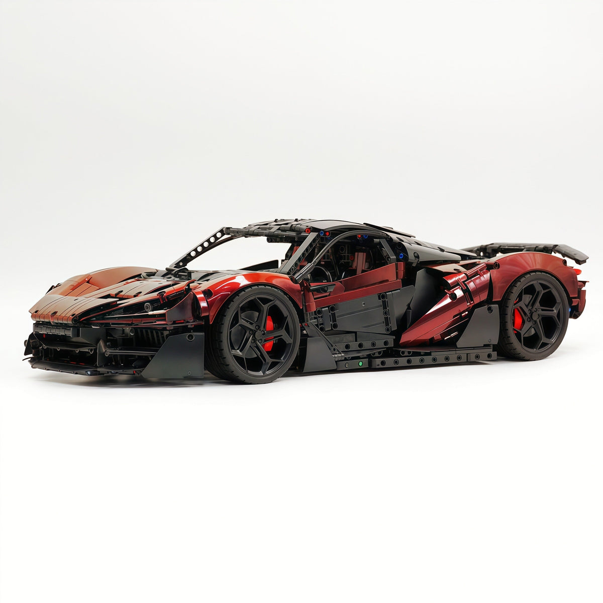 Trilumity Motorized Building Block Set: 1:8 The Ultimate British Woking Hypercar | Black & Red Chameleon Paint Edition | Shipped in Original Gift Box