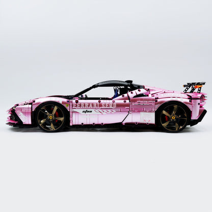 Trilumity Motorized Building Block Set: 1:8 Xx Track Hybrid Pink Plating Limited Color, The Ultimate Supercar, More Than 12 Features