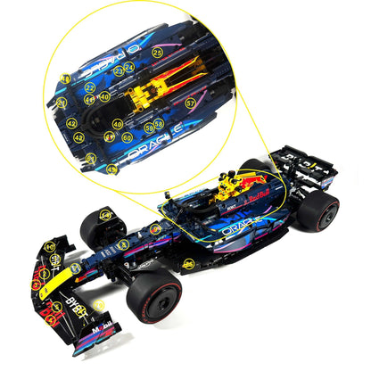 Trilumity Building Block Set: 1:8 Oracle Red Bull Racing Rb19 F1 Car | 2023 Miami Gp Champion Livery Limited Edition (1630+Piece)