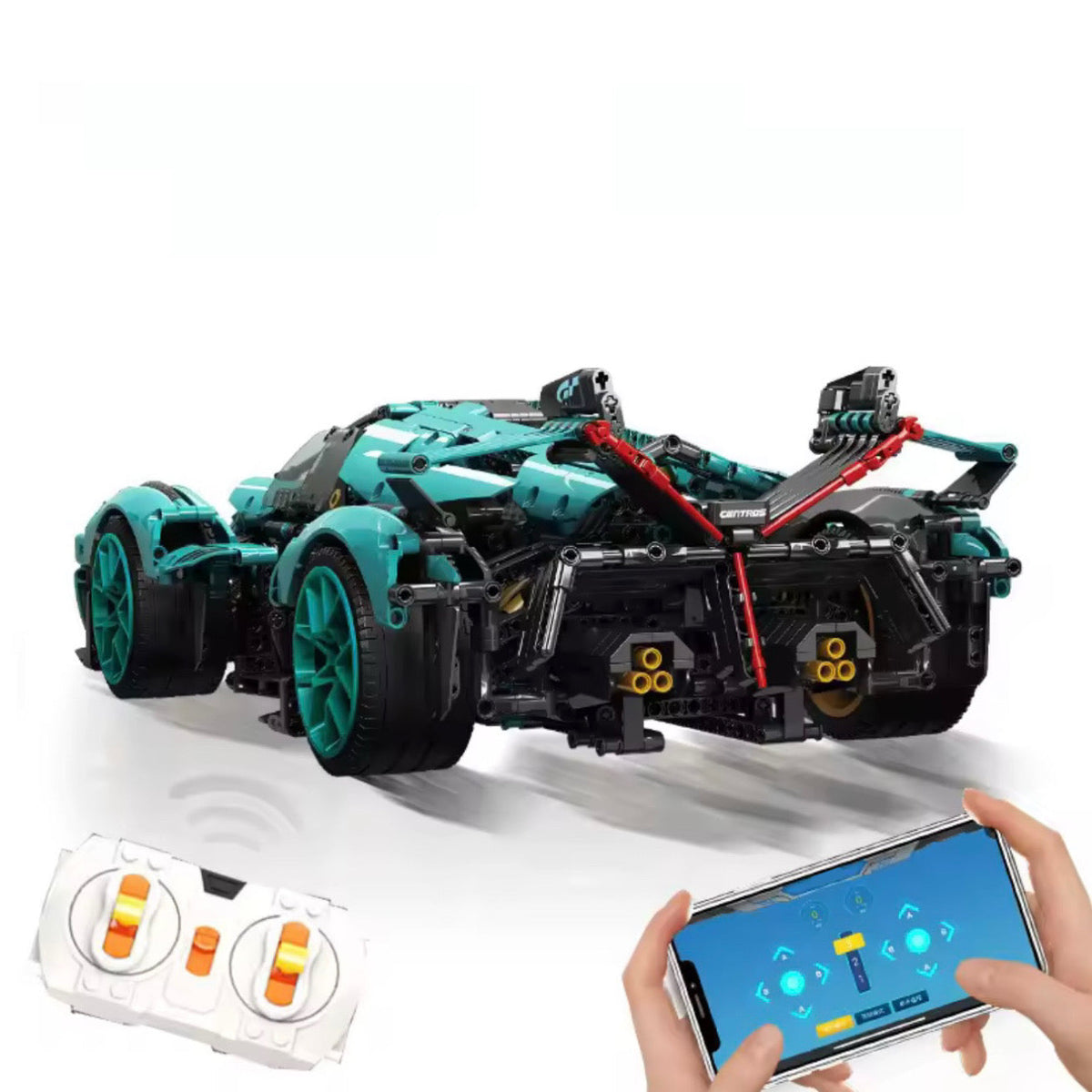 Trilumity Motorized Building Block Set: 1:8 Scale |Limited Edition V12 Italian Concept Futuristic Hypercar Model | 2528-Piece