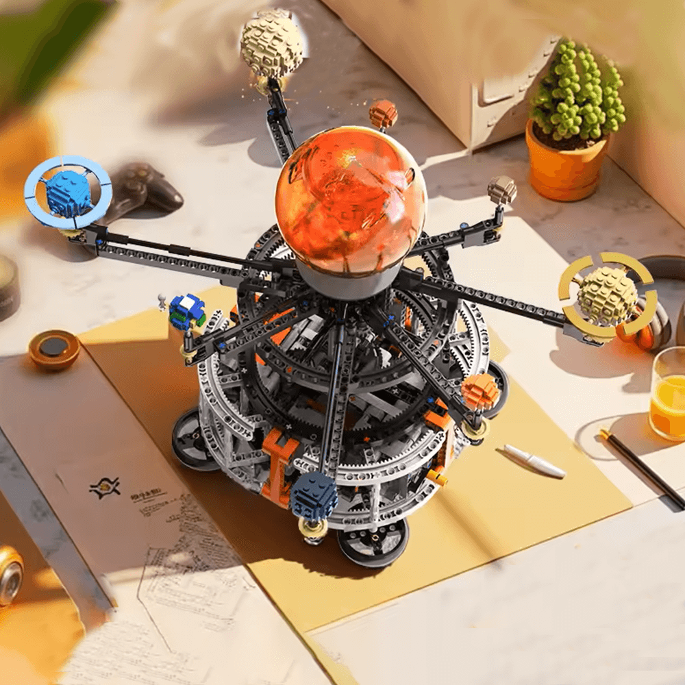 Trilumity Motorised Rotating Solar System Building Block Set, 1,282-Piece